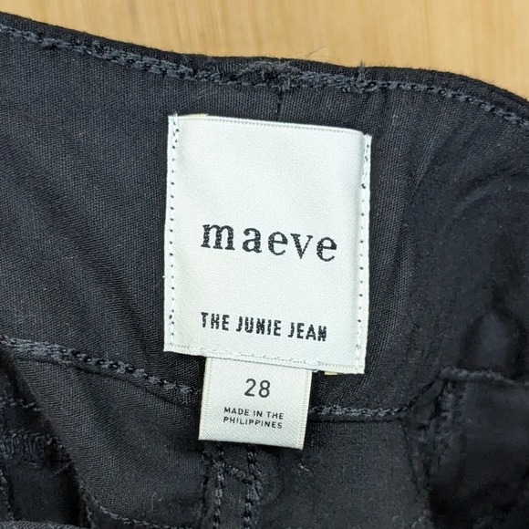 Maeve Anthropologie The Junie Jean Wide Leg Pants Womens 28 Black Flare Retro - Picture 2 of 8